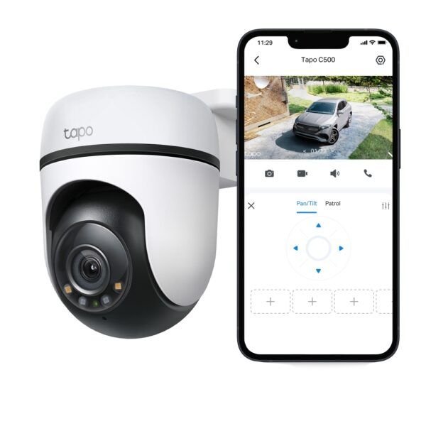 Cámara de seguridad Wi-Fi para Exterior con vista de 360° y Detección IA | TAPO C500
