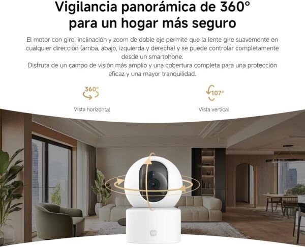 Cámara de Seguridad Xiaomi C201 1080p WiFi 360° Visión Nocturna IA