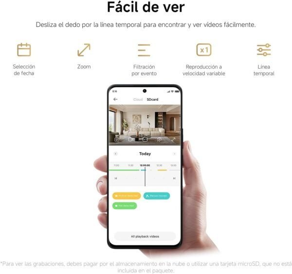 Cámara de Seguridad Xiaomi C201 1080p WiFi 360° Visión Nocturna IA