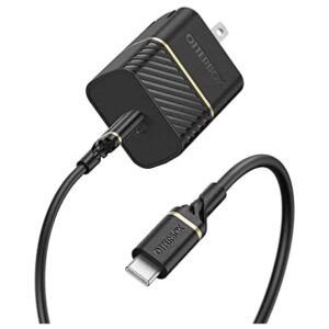 OtterBox Cargador USB-C, 20 W + cable OtterBox USB C-C de 1 M, color negro brillante