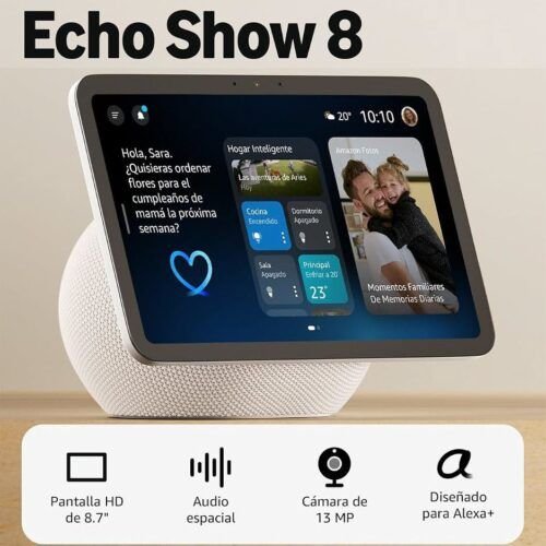 Echo Show 8 4ta gen Pantalla táctil inteligente alta definición audio espacial, con asistente Alexa | Blanco