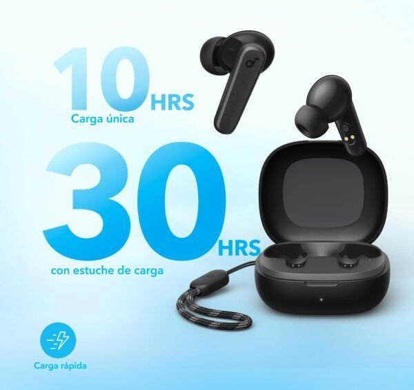 Soundcore P20i  by Anker Auriculares inalámbricos 30H Reproducción, IPX5, Llamadas nítidas, EQ Personalizado (Negro)