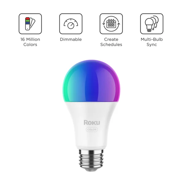 Focos inteligentes Roku (color, 1 unidad) | funcionan con Alexa y Google Assistant